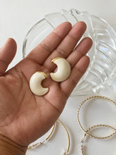 Load image into Gallery viewer, Classic black white and gold stud enamel earrings - Various styles