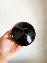 Load image into Gallery viewer, Vintage 1987 Glazed Ceramic Bud Vase: Black & Rust Brown Pottery