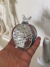 Load image into Gallery viewer, Clear Glass Peach Fruit Orb Paperweight - Murano Style Blown Glass Art
