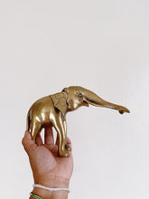 Load image into Gallery viewer, Etched Ornate Solid Brass Elephant Statue / Sculpture / Figurine