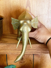Load image into Gallery viewer, Etched Ornate Solid Brass Elephant Statue / Sculpture / Figurine