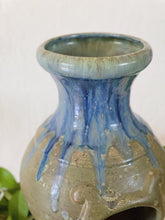 Load image into Gallery viewer, Large Blue Glazed Ceramic Vessel / Planter Pot / Oven