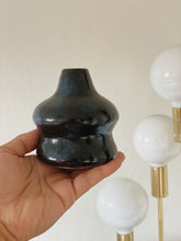 Load image into Gallery viewer, Small Curved Black Ceramic Bud Vase / Planter Pot / Vessel / Jar