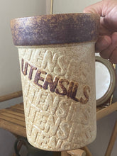 Load image into Gallery viewer, Tall Vintage Ceramic Utensil Retro Jar Vessel - Studio Pottery Stoneware