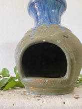 Load image into Gallery viewer, Large Blue Glazed Ceramic Vessel / Planter Pot / Oven