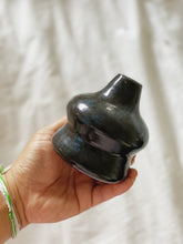 Load image into Gallery viewer, Small Curved Black Ceramic Bud Vase / Planter Pot / Vessel / Jar