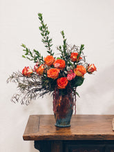 Load image into Gallery viewer, Blue Purple Metallic Glazed Ceramic Vase / Pot / Studio Pottery Decor