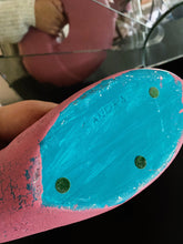 Load image into Gallery viewer, Large 1990s Art Deco Revival Mauve Ceramic Vase - Crackled Textured Geometric Vessel