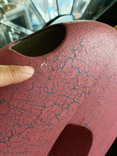 Load image into Gallery viewer, Large 1990s Art Deco Revival Mauve Ceramic Vase - Crackled Textured Geometric Vessel