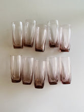 Load image into Gallery viewer, Purple Libbey Clear Glass Tallboy Cups - Set of 10