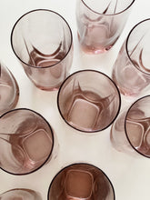 Load image into Gallery viewer, Purple Libbey Clear Glass Tallboy Cups - Set of 10