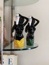 Load image into Gallery viewer, Black Porcelain Sculpture Lady Carrying Jug - Green Only