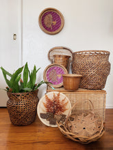 Load image into Gallery viewer, Oval Shaped Woven Split Rattan Basket with star design