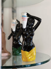 Load image into Gallery viewer, Black Porcelain Sculpture Lady Carrying Jug - Green Only
