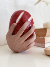 Load image into Gallery viewer, Handmade Hand Red Apple Ceramic Abstract Sculpture 3D - Studio Pottery