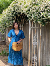 Load image into Gallery viewer, Large Bamboo Wood Half Moon Tote Bag