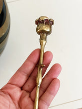 Load image into Gallery viewer, Vintage Solid Brass Long Stemmed Rose Candle Holder