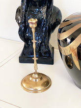 Load image into Gallery viewer, Vintage Solid Brass Long Stemmed Rose Candle Holder
