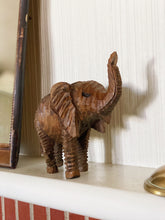 Load image into Gallery viewer, Vintage Solid Wood Carved Elephant Sculpture