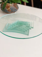 Load image into Gallery viewer, Sleek Modern Blue Green Tinted Stacked Glass Cake Stand