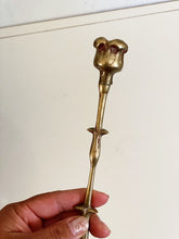 Load image into Gallery viewer, Vintage Solid Brass Long Stemmed Rose Candle Holder