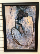 Load image into Gallery viewer, Large 'Blue Nude' Picasso Print with Black Wood Frame