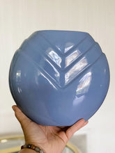Load image into Gallery viewer, Post Modern Blue Ceramic Porcelain Vase with V Relief Design