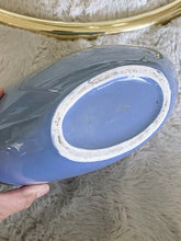 Load image into Gallery viewer, Post Modern Blue Ceramic Porcelain Vase with V Relief Design