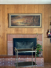 Load image into Gallery viewer, Mid Century Framed W.L. Frazier Cityscape Oil Painting 1969, 53x23 - SHIPPING NOT FREE