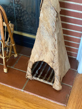 Load image into Gallery viewer, Unique Handmade Native American Teepee Tent of Corn Husk / Wooden Sticks
