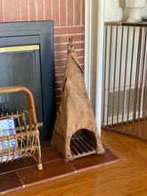 Load image into Gallery viewer, Unique Handmade Native American Teepee Tent of Corn Husk / Wooden Sticks