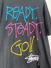 Load image into Gallery viewer, RARE Vintage Stüssy Ready Steady Go T-Shirt / 80s 90s 2000s Graphic Tee