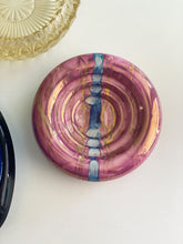 Load image into Gallery viewer, Vintage 1980s Mauve Purple Blue Metallic Glaze Candy Dish / Catch All Tray / Ashtray