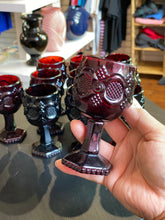 Load image into Gallery viewer, Vintage Red Avon Miniature Glass Wine Goblet Set