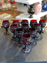 Load image into Gallery viewer, Vintage Red Avon Miniature Glass Wine Goblet Set
