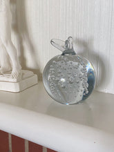 Load image into Gallery viewer, Clear Glass Peach Fruit Orb Paperweight - Murano Style Blown Glass Art