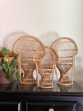 Load image into Gallery viewer, Miniature Wicker Peacock Chair / Planter / Decorative Display - Select Sizes