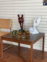 Load image into Gallery viewer, MCM Round Gold Wire Metal Drink Serving Tray Caddy