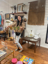 Load image into Gallery viewer, MCM Round Gold Wire Metal Drink Serving Tray Caddy