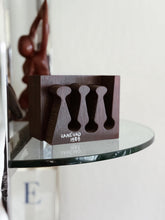 Load image into Gallery viewer, Vintage 1989 Swedish Dark Brown Wooden Puzzle Bookends by Gunnar Kanevad