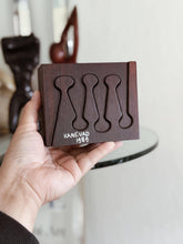Load image into Gallery viewer, Vintage 1989 Swedish Dark Brown Wooden Puzzle Bookends by Gunnar Kanevad