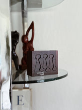 Load image into Gallery viewer, Vintage 1989 Swedish Dark Brown Wooden Puzzle Bookends by Gunnar Kanevad