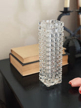Load image into Gallery viewer, Tall Square Cut Textured Clear Glass Vase / Vessel