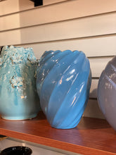 Load image into Gallery viewer, Post Modern Blue Swirled Porcelain Vase / Vessel