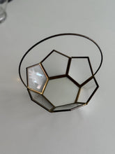 Load image into Gallery viewer, Vintage Geometric Shaped Brass and Mirrored Glass Tray / Dish / Vessel with Handle
