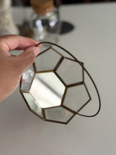 Load image into Gallery viewer, Vintage Geometric Shaped Brass and Mirrored Glass Tray / Dish / Vessel with Handle