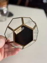 Load image into Gallery viewer, Vintage Geometric Shaped Brass and Mirrored Glass Tray / Dish / Vessel with Handle