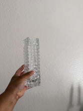 Load image into Gallery viewer, Tall Square Cut Textured Clear Glass Vase / Vessel