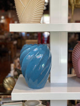 Load image into Gallery viewer, Post Modern Blue Swirled Porcelain Vase / Vessel
