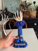 Load image into Gallery viewer, Vintage White and Blue Porcelain Hand Mannequin Jewelry Holder